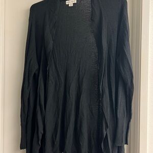 Ava & Viv Black Cardigan Sweater Lightweight Knit